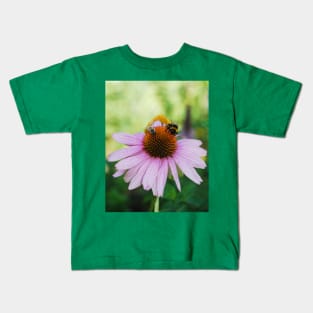 Echinacea Purpurea with Bees Kids T-Shirt